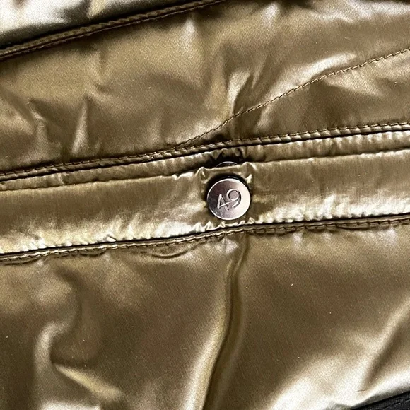 49Winters Shell Hooded Down Puffer Jacket Green Gunmetal Medium EUC - Picture 9 of 13